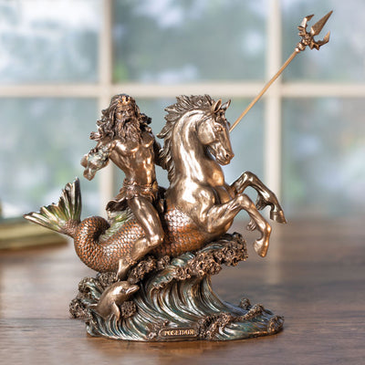 Enrich Your Space with a Majestic Poseidon Sculpture: The Perfect Decorative Piece for Home or Office