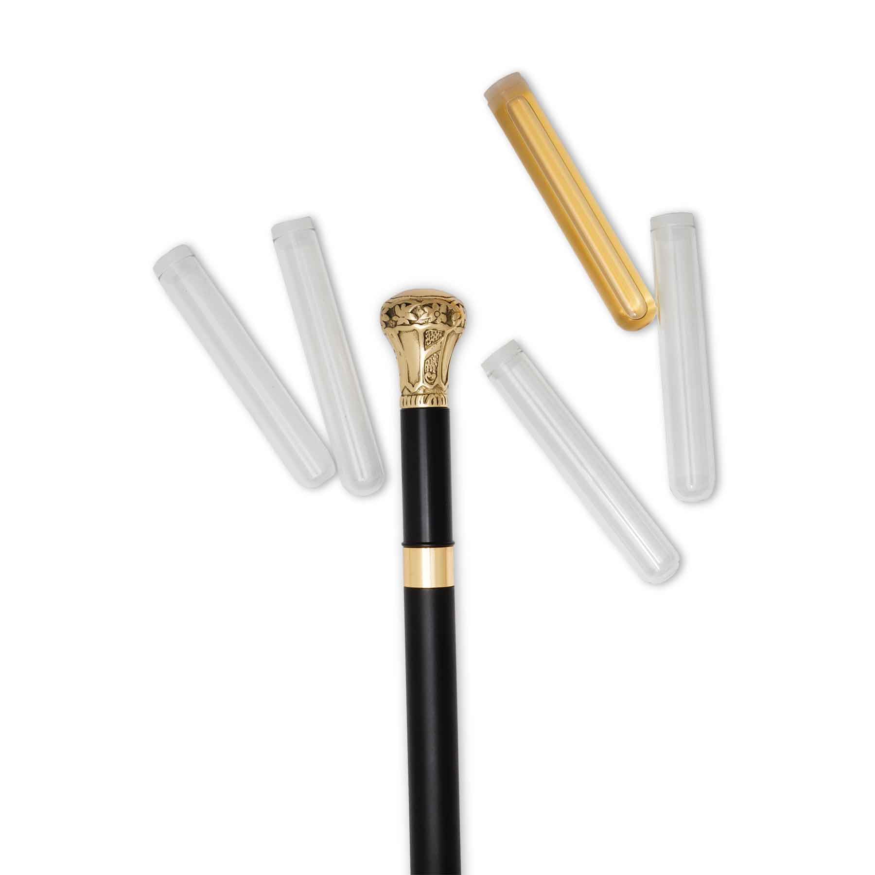 Brandy Flask Cane with Gold Handle Creations and Collections