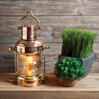 Brass & Copper Anchor Oil Lamp - Creations and Collections