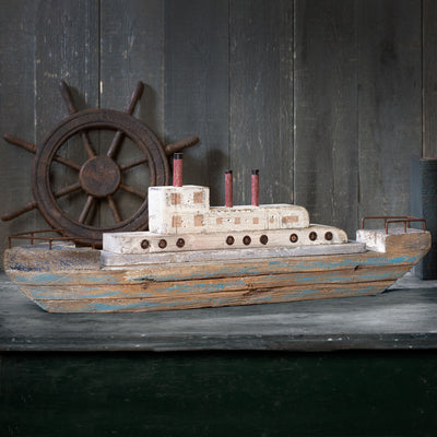 Paulownia Wood & Metal Ship - Creations and Collections
