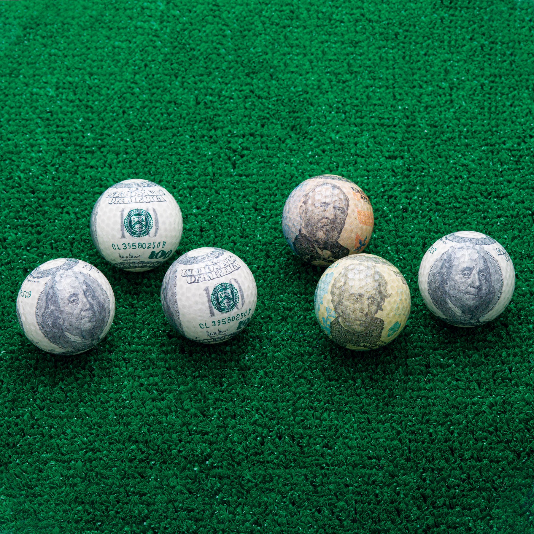 Money Golf Balls Creations and Collections