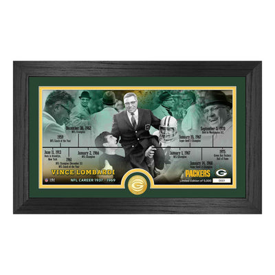Vince Lombardi Packers Career Timeline Bronze Coin Pano Photo Mint - Creations and Collections