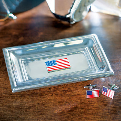 American Flag Tray and Cufflink Set - Creations and Collections