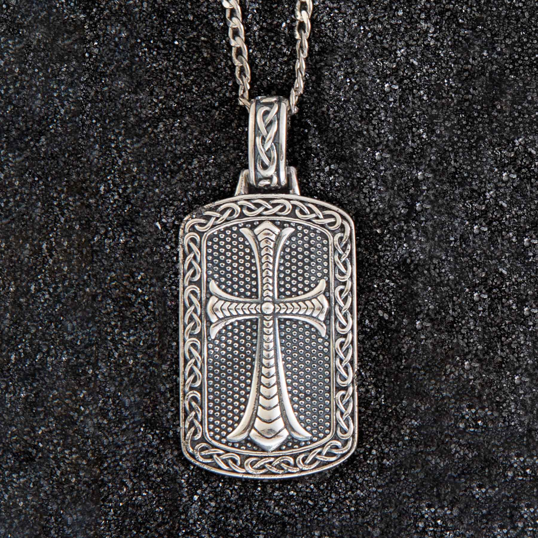 Men's Celtic Cross Dog Tag Necklace Creations and Collections