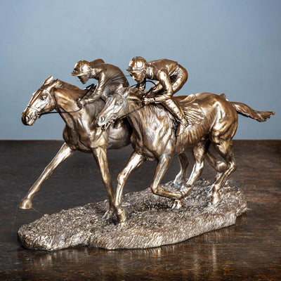 Two Jockeys Racing Sculpture - Creations and Collections