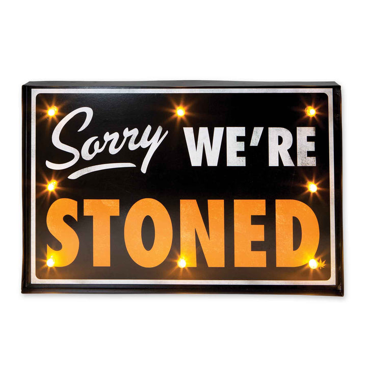 Keviewly Targa In Metallo Divertente – "Sorry, We're Stoned" – 8x12 Cm, Vintage