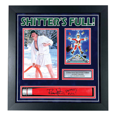 Randy Quaid Autographed Christmas Vacation Shitters Full Hose Framed - Creations and Collections