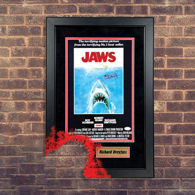 Richard Dreyfuss Signed Jaws Shark Bite Framed Movie Poster - Creations and Collections