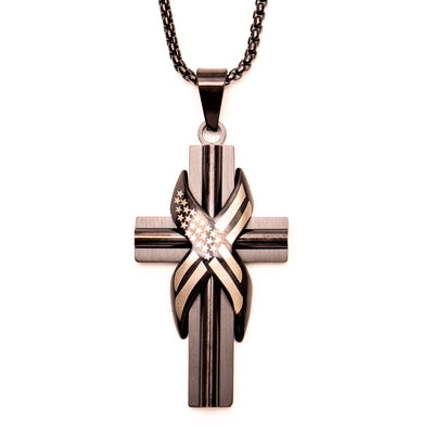 Wrapped Flag Cross Necklace - Creations and Collections