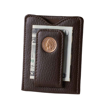 Indian Head Money Clip, Brown - Creations and Collections