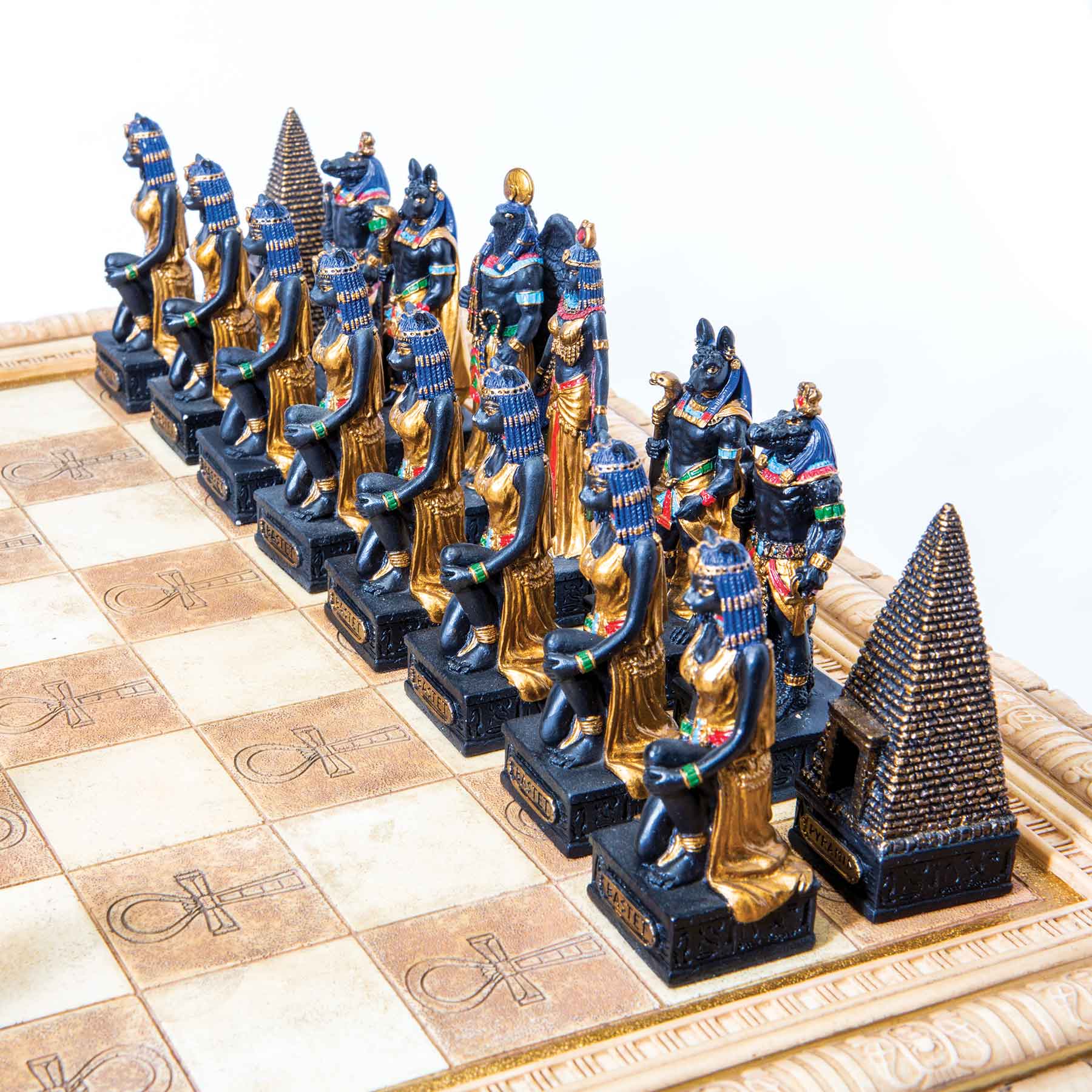 Egyptian Gods Chess Set with Ankh Board - Tabletop Games