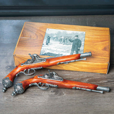 Replica Colonial 1825 Italian Percussion Dueling Flintlock Pistol Set - Creations and Collections