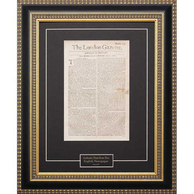 Framed London Gazette Newspaper - Creations and Collections