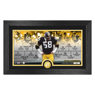 Jack Lambert Steelers Career Timeline Bronze Coin Pano Photo Mint - Creations and Collections
