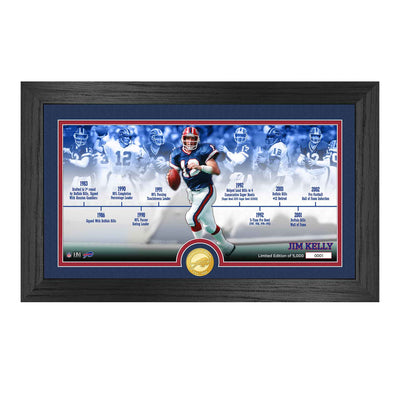 Jim Kelly Bills Career Timeline Bronze Coin Photo Pano Mint - Creations and Collections