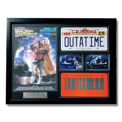 Back to the Future DeLorean Movie Car License Plate Framed Collage - Creations and Collections