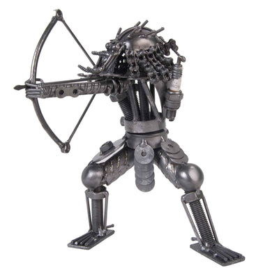 Metal Predator with Bow & Arrow Statue - Creations and Collections