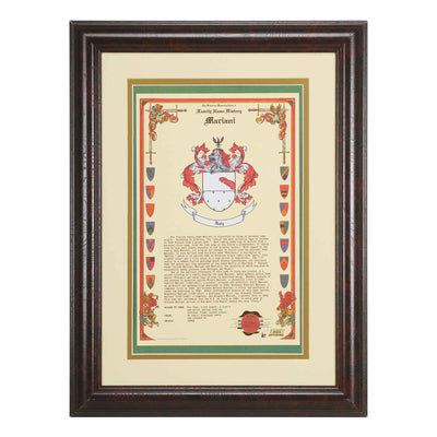 Framed Coat Of Arms Personalized History - Creations and Collections