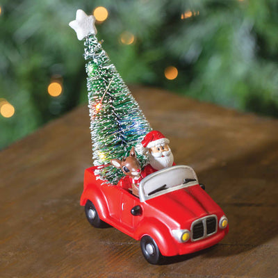 LED Rudolph and Santa Car - Creations and Collections