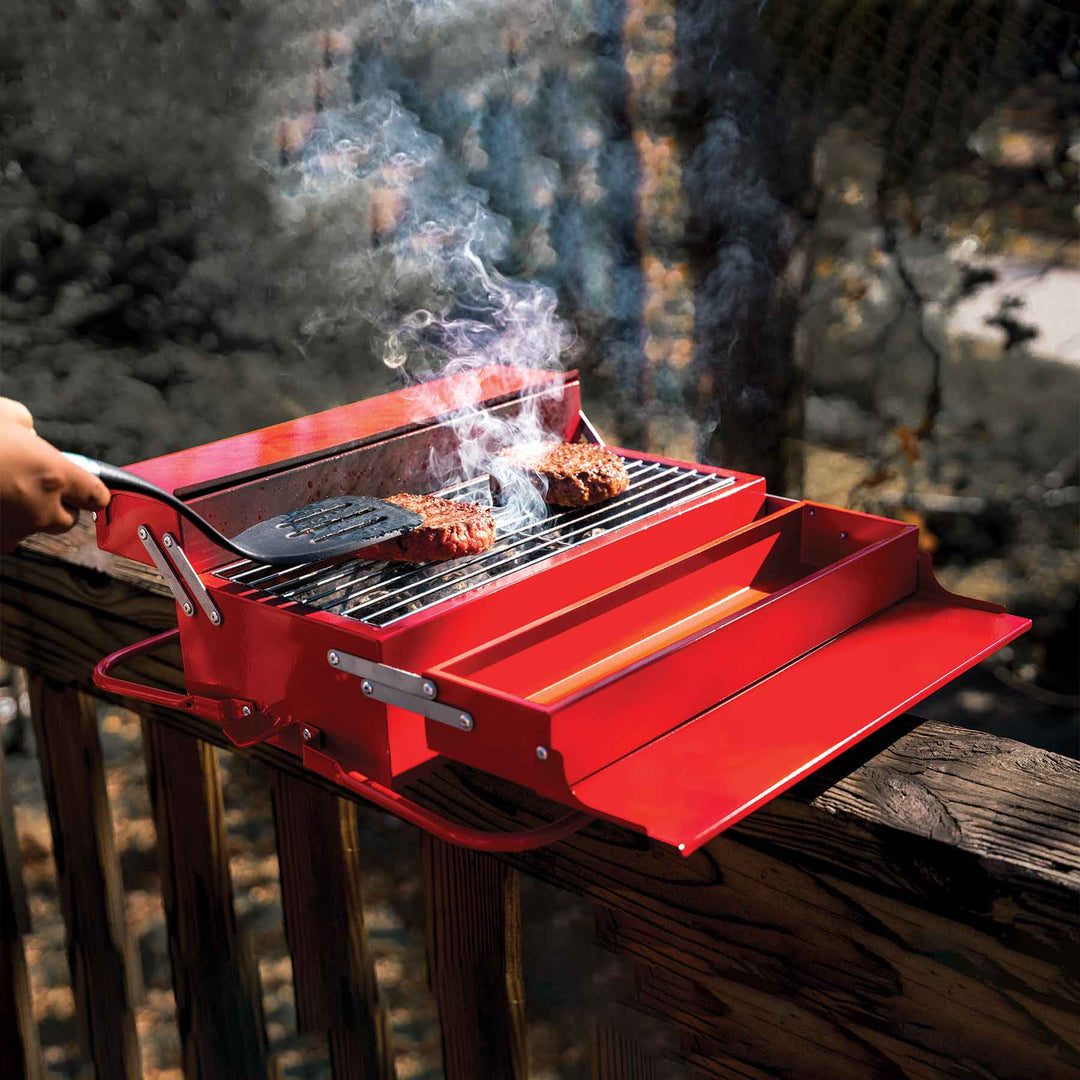 grilling tackle box Portable Charcoal Grill Toolbox