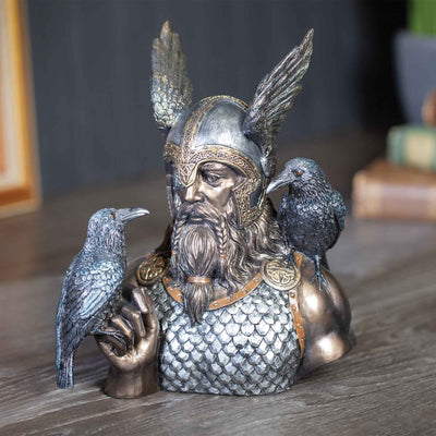 Norse God Odin Bust Sculpture - Creations and Collections