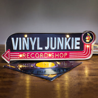 Vinyl Junkie Metal Sign - Creations and Collections