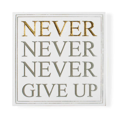 Never Give Up Quote Plaque - Creations and Collections