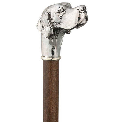 Silver Plate Lab Walking Stick - Creations and Collections