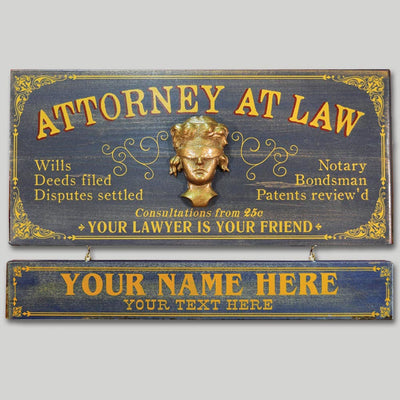 Attorney Occupational Sign with Name Board - Creations and Collections
