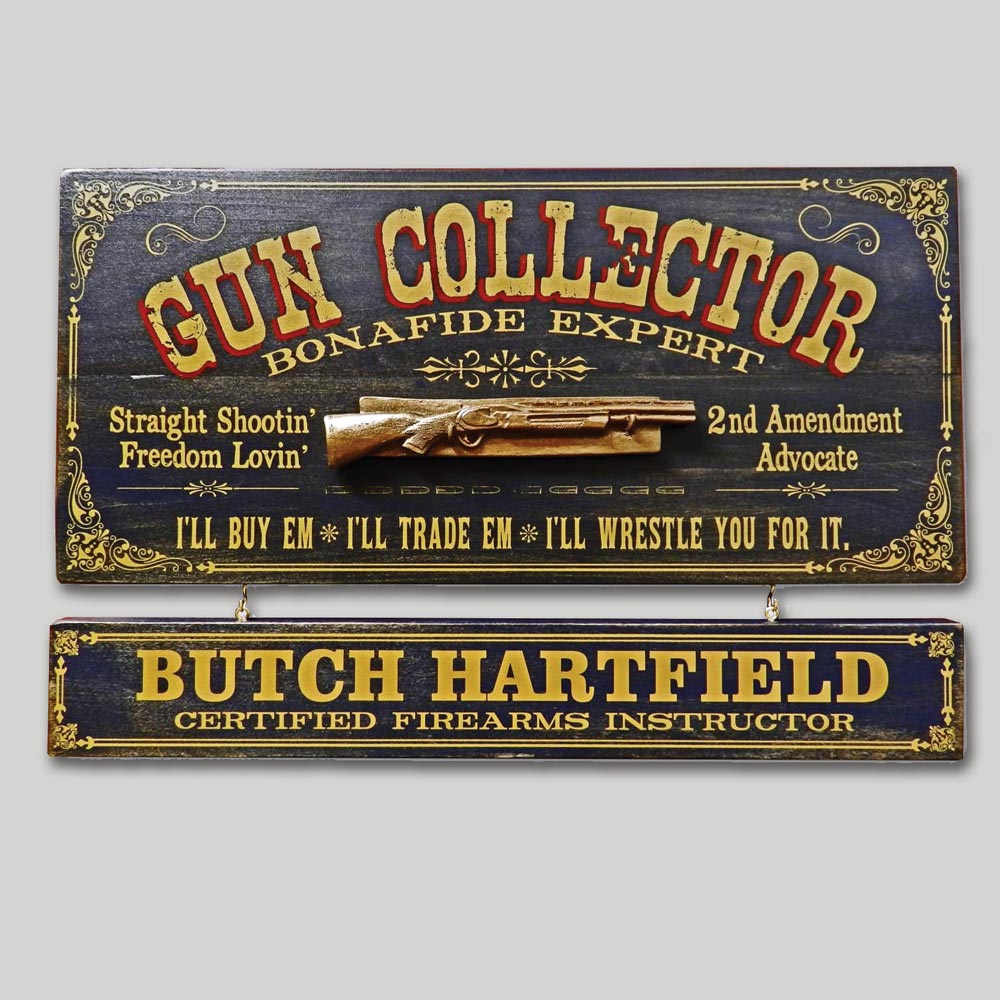 Gun Collector Occupational Sign with Name Board | Creations and Collections