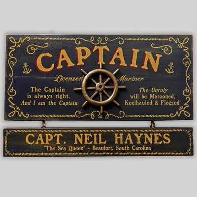 Captain Sign with Name Board - Creations and Collections